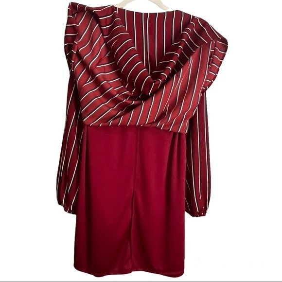 NWT Peach Love California Fairest Of Them All Striped
Dress BurgundyNavyWhite L - Picture 7 of 11